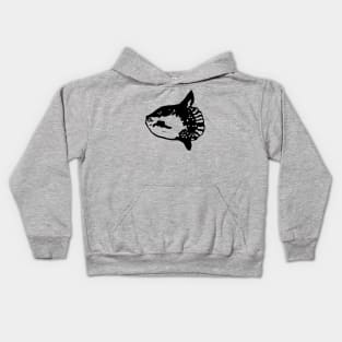 Ocean Sunfish Mola Mola (Black Ink Version) Kids Hoodie